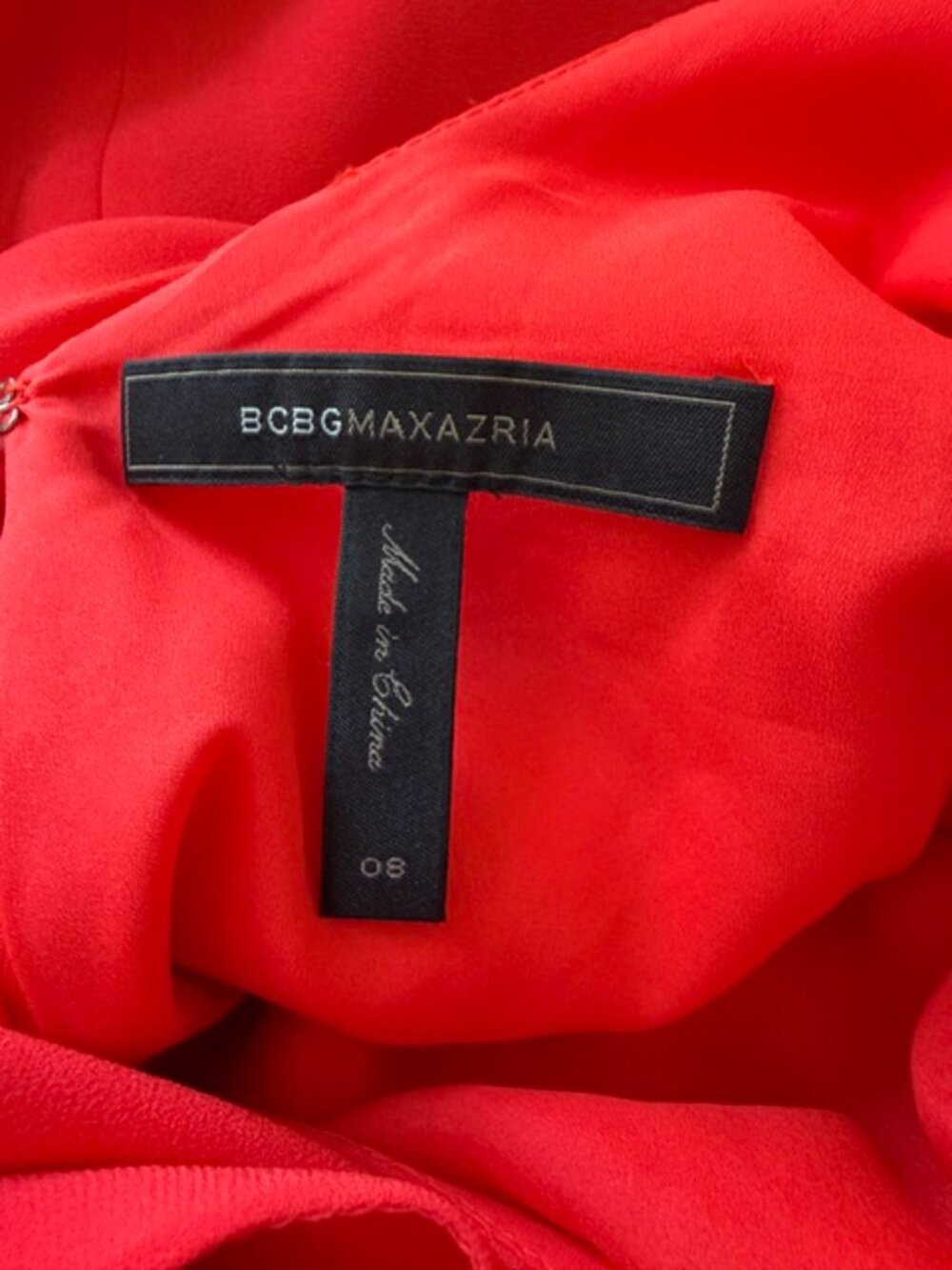 BCBG MAXAZRIA Drape Back Bright Poppy Red Dress- size 8- worn once - Picture 2 of 10
